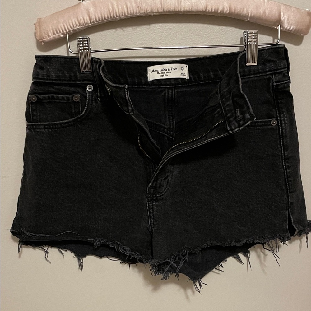 Abercrombie & Fitch Distressed Black Jean Shorts